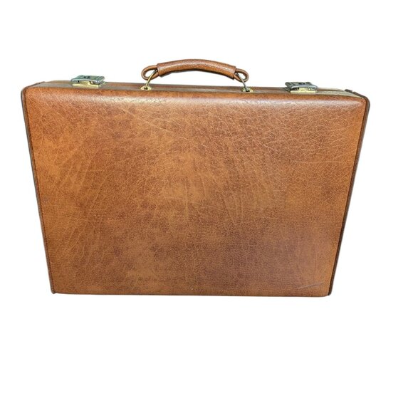 Vintage 1950/1960s Faux Leather Briefcase w locking latch - 2 keys included - Picture 8 of 16